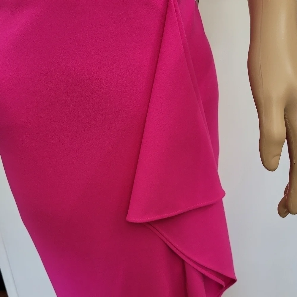 Betsy and Adam One Shoulder Scuba Crepe Gown Size 2 NWOT - Picture 10 of 13